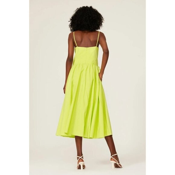 Jason Wu V-Neck Spaghetti-Strap Maxi Dress in Yellow 0 Womens A-line Cotton - Picture 14 of 16